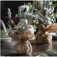 Pine and Cotton ball Decorative Tree Image