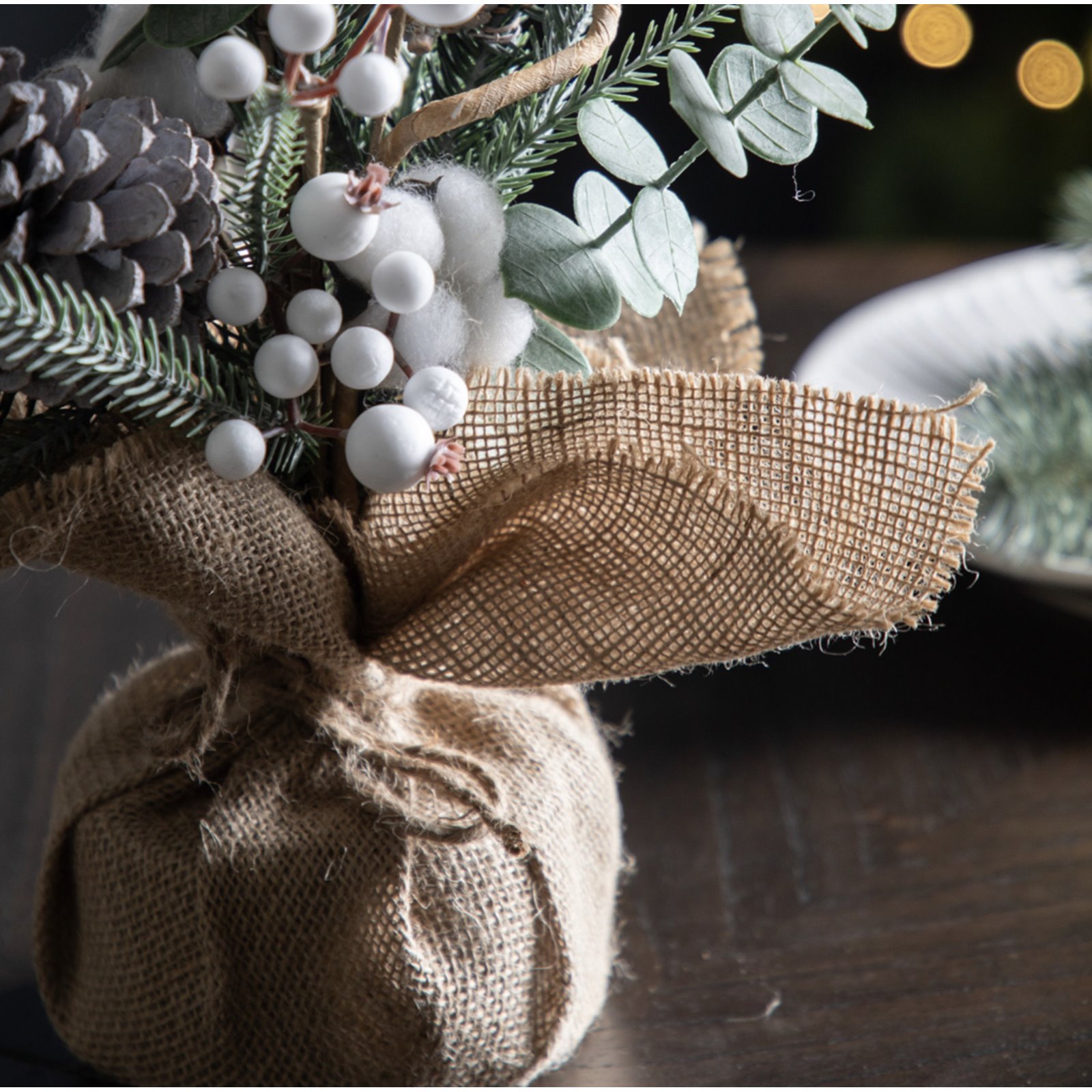 Pine and Cotton ball Decorative Tree Image