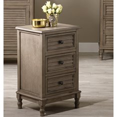 Pine Wood 3 Drawer Bedside Table Image