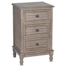 Pine Wood 3 Drawer Bedside Table Image