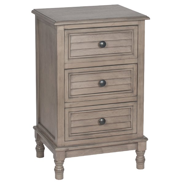 Pine Wood 3 Drawer Bedside Table