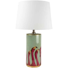 Pink Flamingo Ceramic Lamp with Shade Image