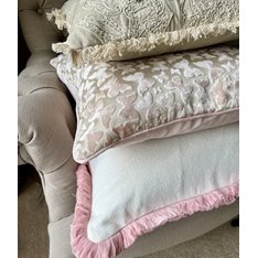 Pink Velvet Butterfly Cushion Image