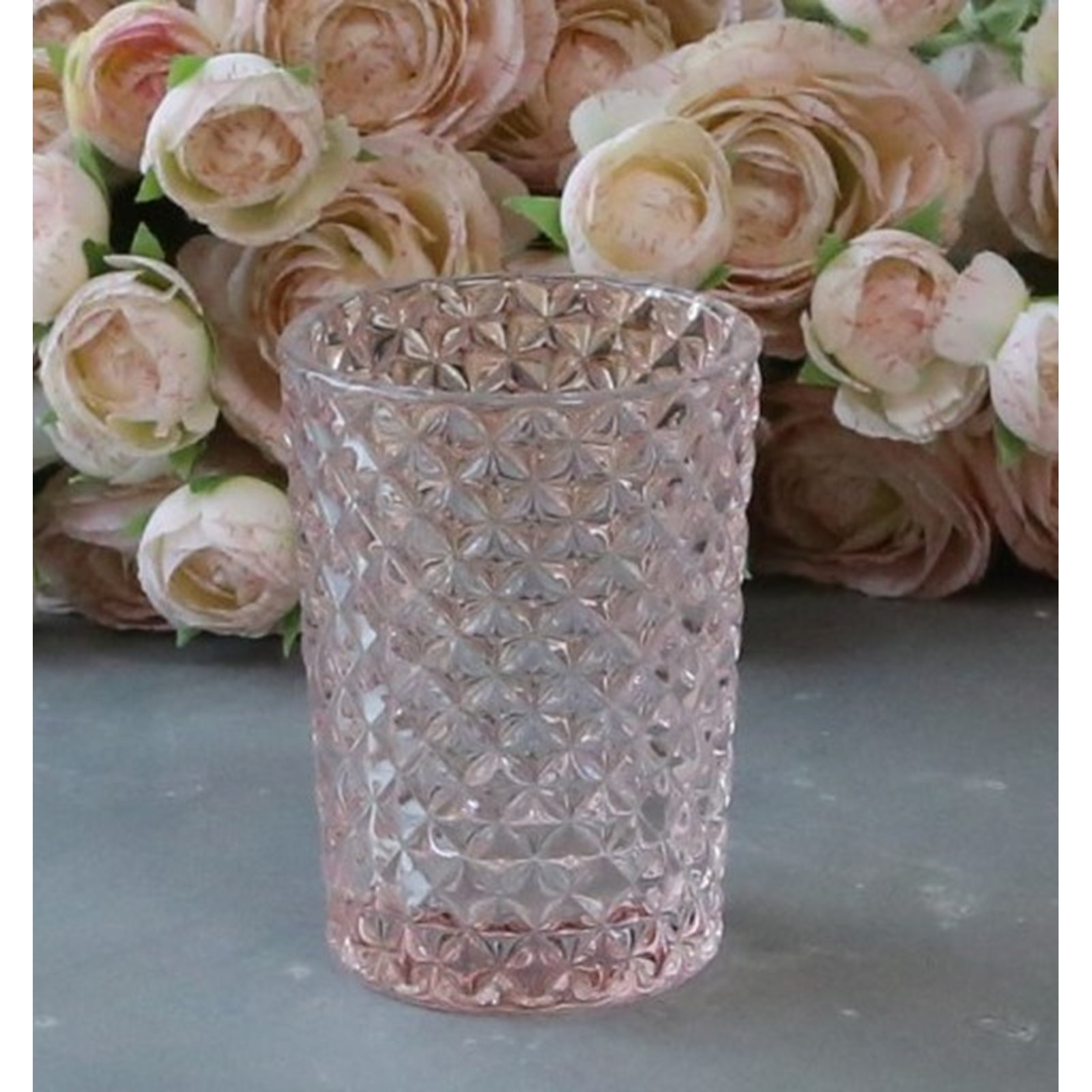 Powder Pink Cut Glass Tumbler Image