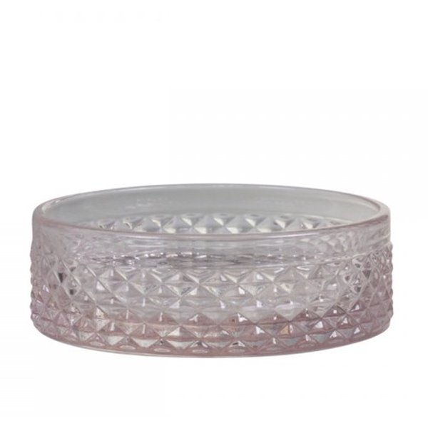 Powder Pink Glass Soap Dish