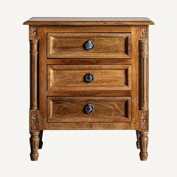 Provencal Natural Wood Bedside Table 