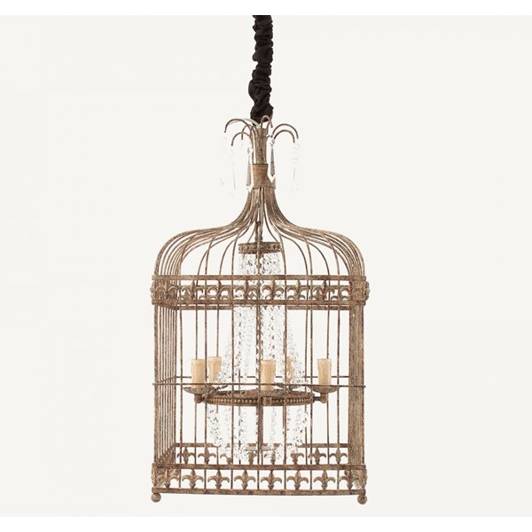 Provence Distressed Birdcage Pendant Light