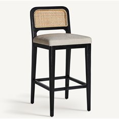 Raffles Black & Cane Bar Stool Image