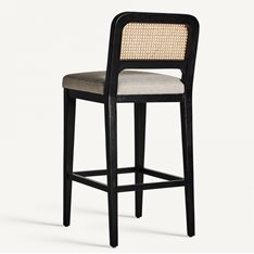 Raffles Black & Cane Bar Stool Image