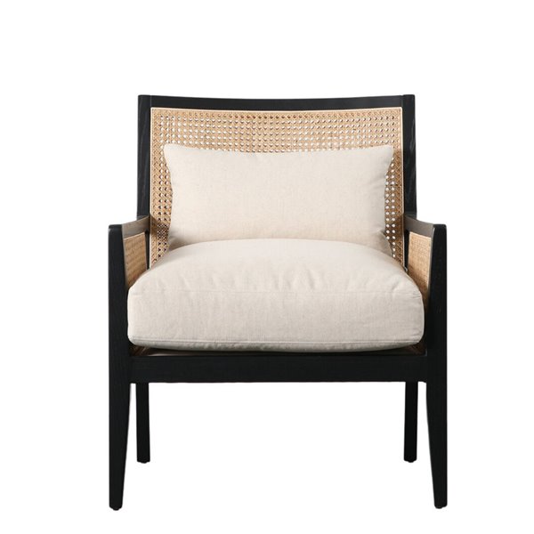 Raffles Cane and Black Armchair