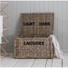 Rattan Light/Dark Laundry Basket Image