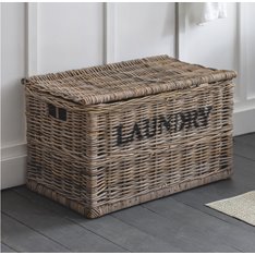 Rattan Light/Dark Laundry Basket Image