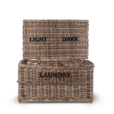 Rattan Light/Dark Laundry Basket Image