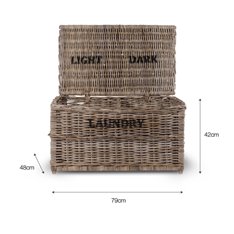 Rattan Light/Dark Laundry Basket Image