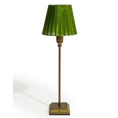 Rechargeable Brushed Brass Table Lamp - Green Shade Image