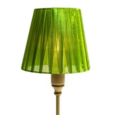 Rechargeable Brushed Brass Table Lamp - Green Shade Image