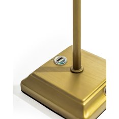 Rechargeable Brushed Brass Table Lamp - Green Shade Image