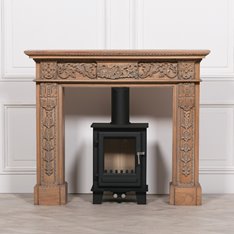Reclaimed Carved Wood Fire Surround Image