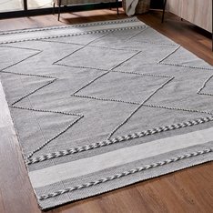Recycled Grey and White woven Outdoor Rug Image