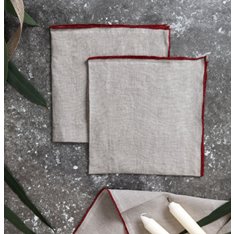 Red Edge Linen Napkin (set of 4) Image