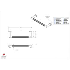 Reeded Brass Single Towel Rail (Electric) - Bronze Image