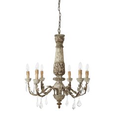 Rococo Washed 6 Arm Chandelier Image