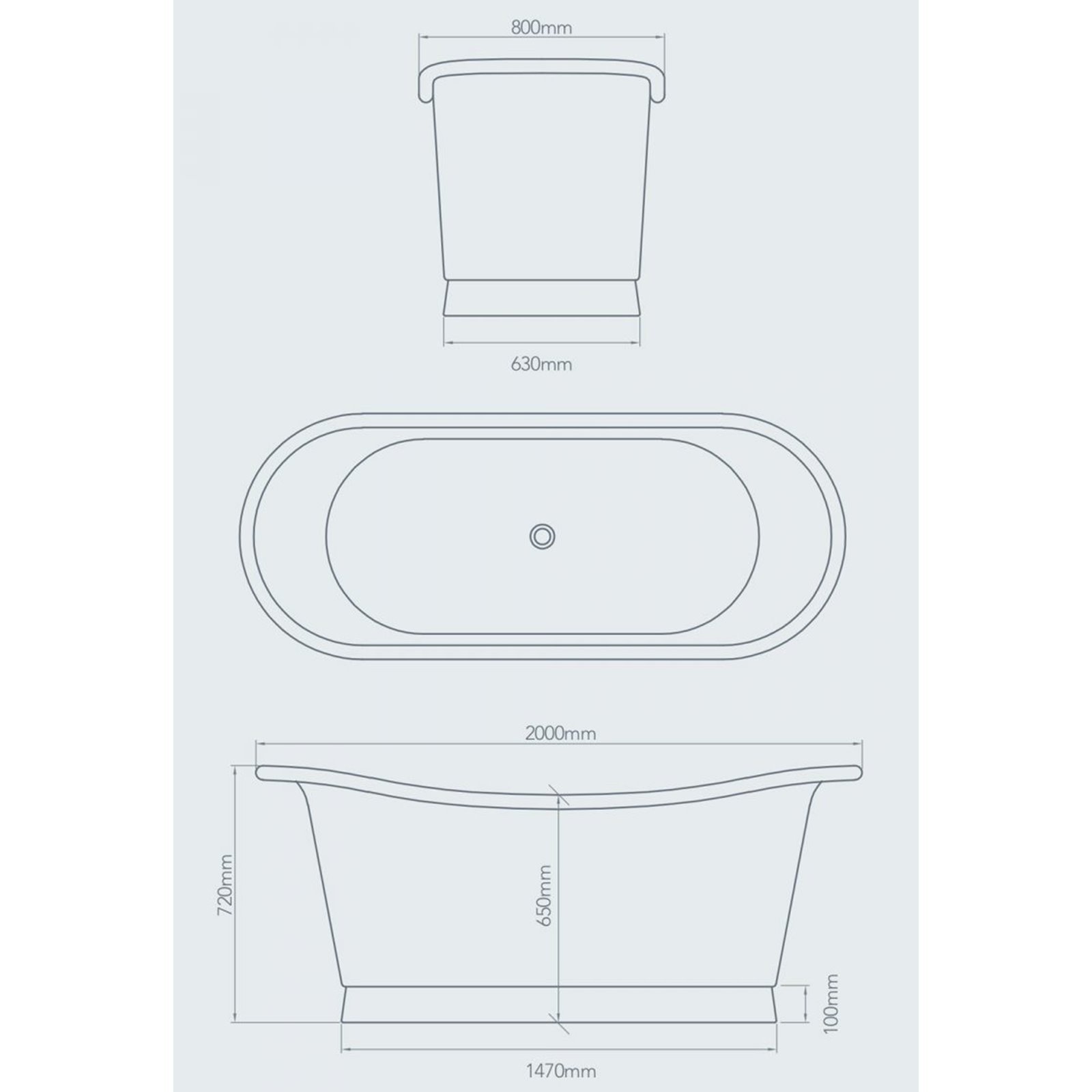 Copper Grande Bateau Bath Image