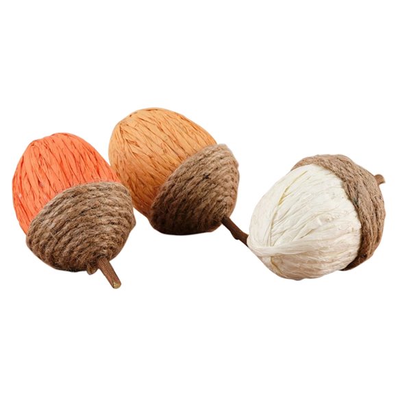 Rope and Paper Acorns (Set of 3)