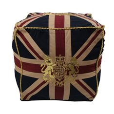 Royal Crest Union Jack Pouffe Image