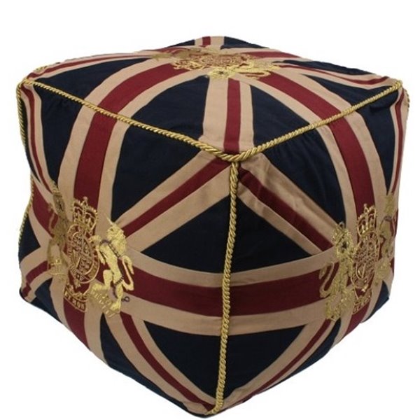 Royal Crest Union Jack Pouffe