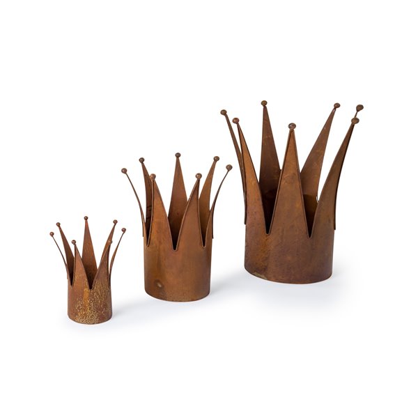 Rusted Crown Planters (set of 3)