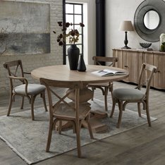Rustic 150cm Round Pedestal Dining Table Image
