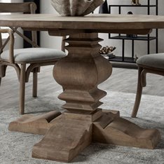 Rustic 150cm Round Pedestal Dining Table Image