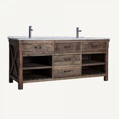 Rustic Stone Top Double Vanity Unit Image