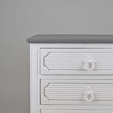 Rustic Off White Bedside Chest of Drawers Image