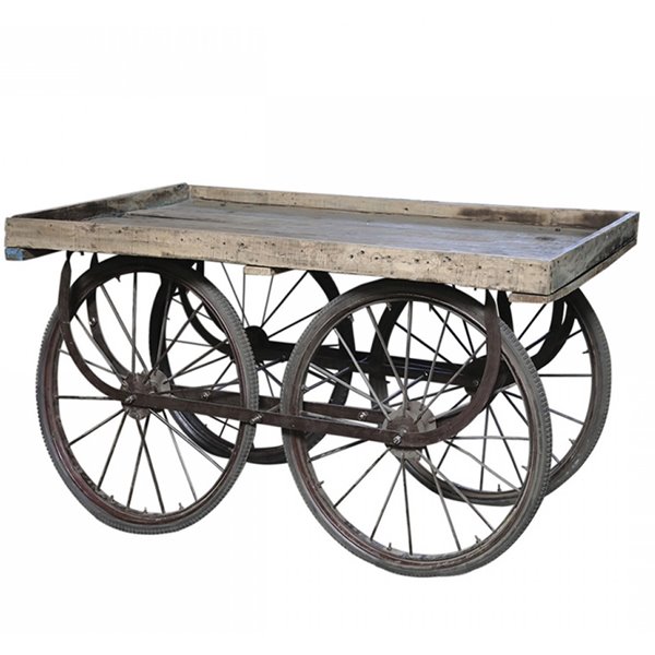 Rustic Wooden Cart Display Table 