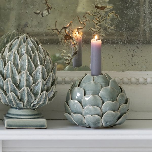 Sage Artichoke Candle Holder 