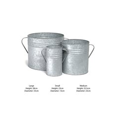 Set of 3 Galvanised Planters Image