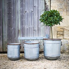 SET OF 3 GALVANISED PLANTERS Image