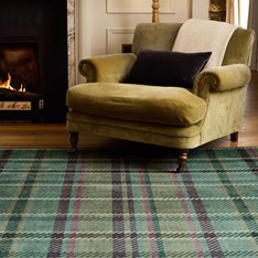 Shetland Green Tartan Rug Image