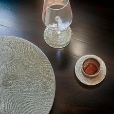 Silver Beaded Coasters Image