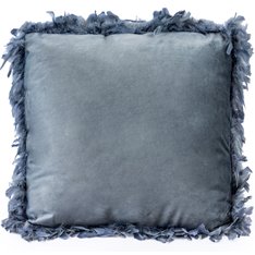Silver Grey Velvet Feather Edge Cushion Image