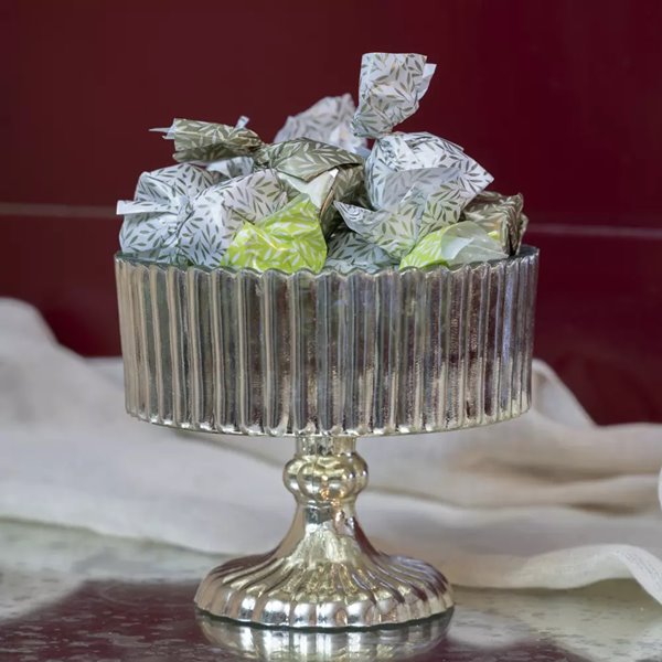 Silver Ribbed Sweet Bowl
