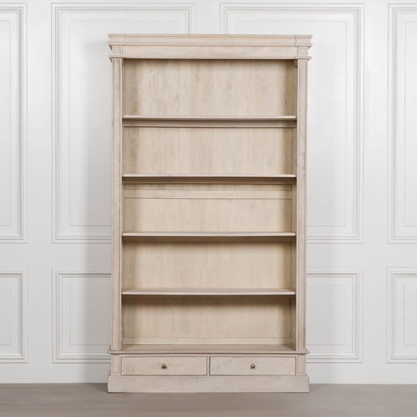 Single Pale Wooden Bookcase with drawers
