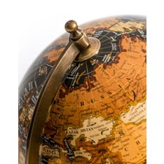 Small Antique Black Globe on Brass Stand Image