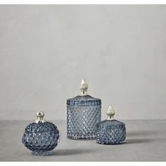 Small Blue Glass storage Jar    Image