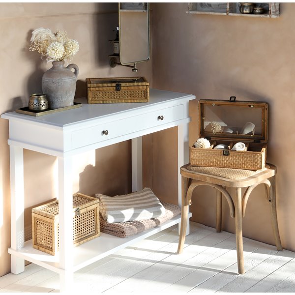 Small Classic White Console Table, Small White Console Table With Drawers