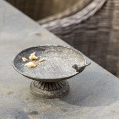 Small Grey Metal Birdfeeder Image