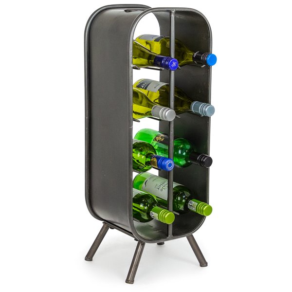 Small Industrial 8 Bottle Wine Rack