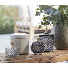 Small Pale Grey Glass storage Jar  Image